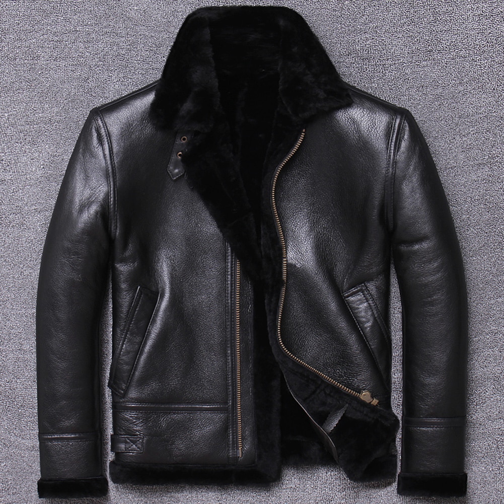 2019 new mens black shearling jacket   ʱ ..